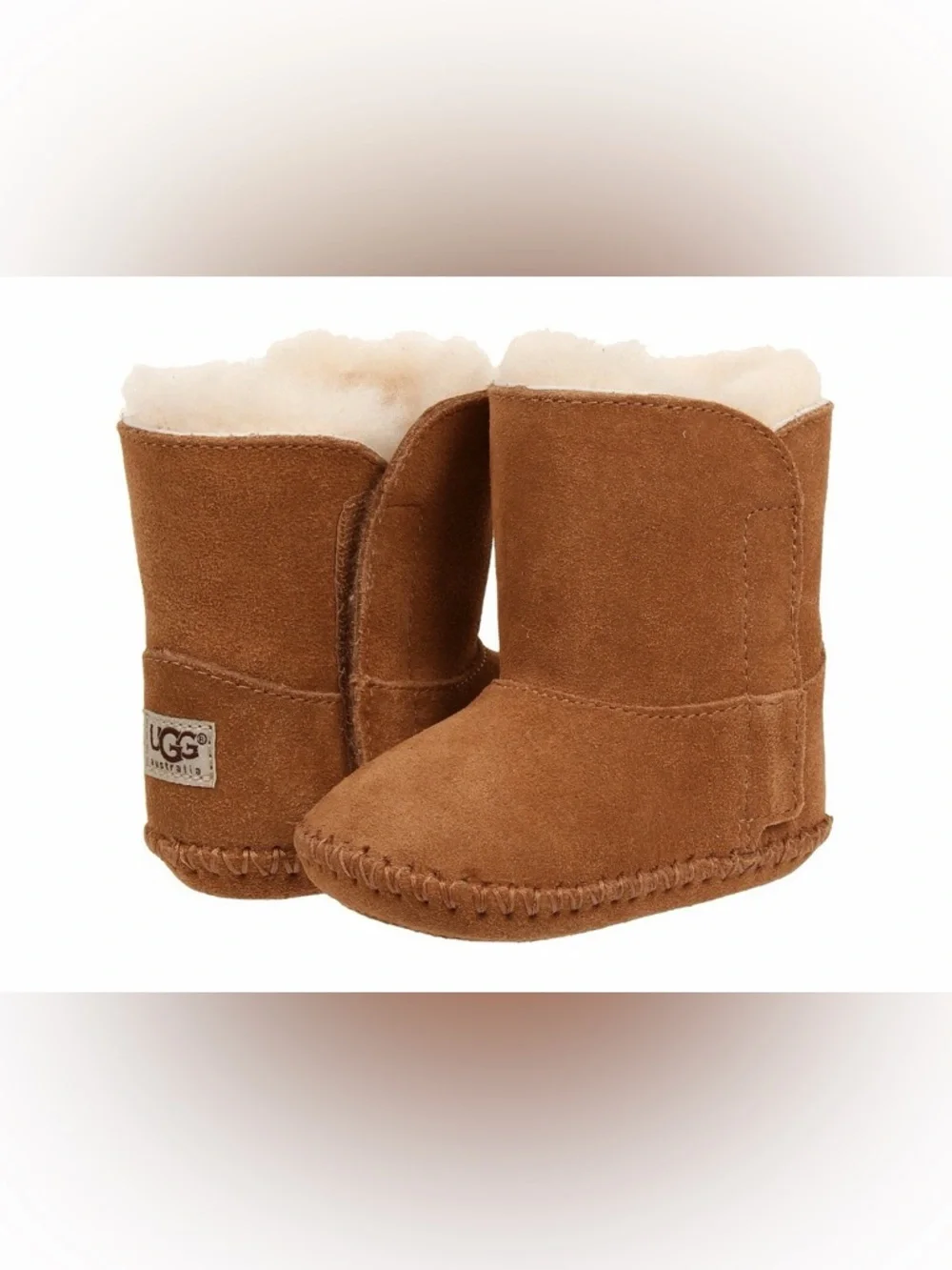 UGG Caden Baby Girl Suede Fuzzy Boot Snow Winter Bootie Tan Size 0/1